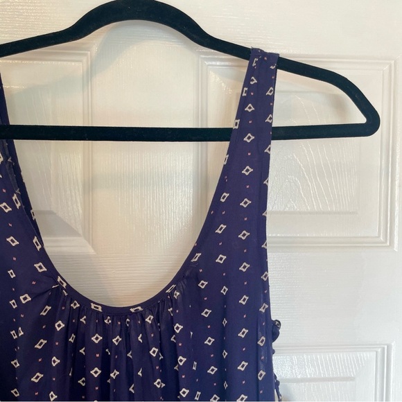 Navy and Orange Sleeveless Dress - Picture 3 of 9